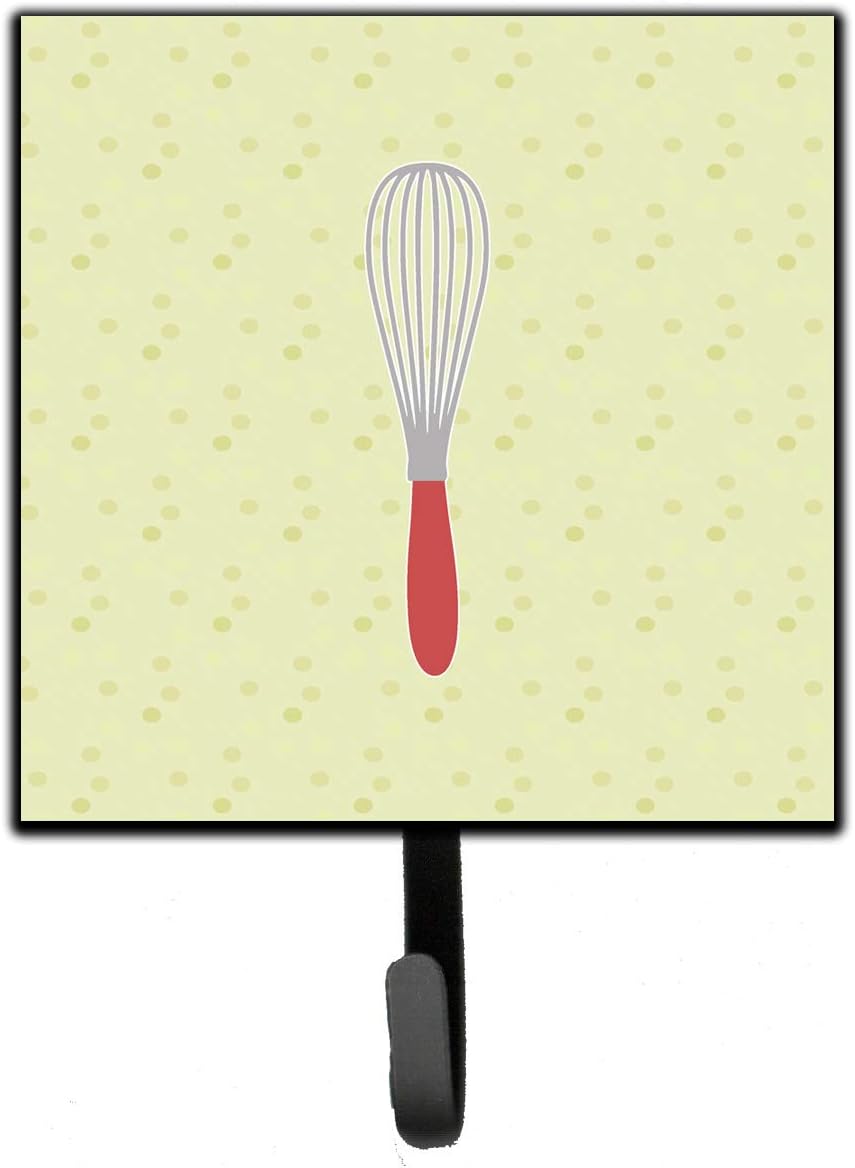 Caroline's Treasures BB7302SH4 Wisk on Green Leash or Key Holder, Wall Hooks, Key Hooks Holder, Coat Rack Wall Mount, Coat Hooks, Hooks for Hanging Keys, Towels, Aprons, Leashes,