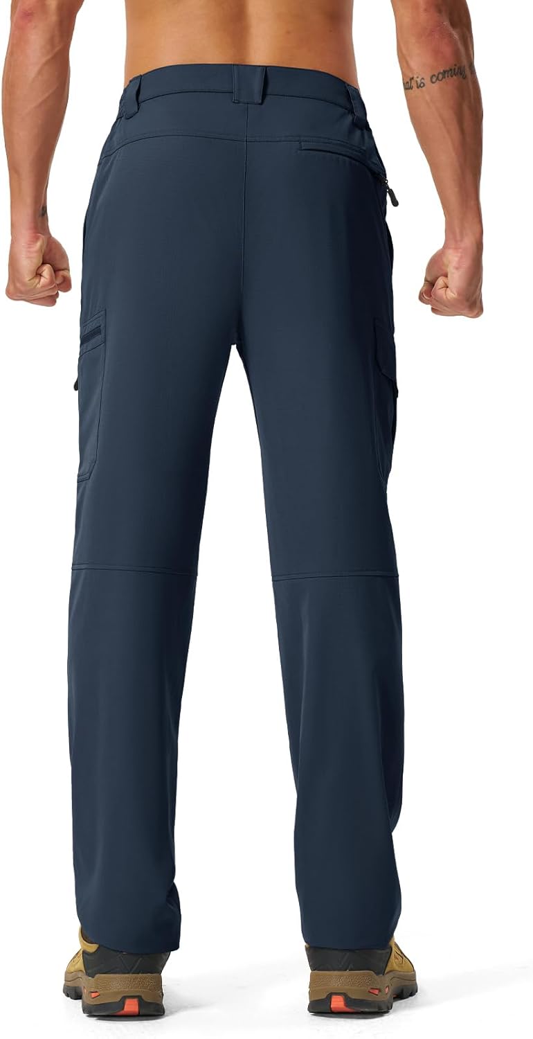 TBMPOY Men's Hiking Pants Lightweight Quick Dry Travel Fishing Waterproof Stretch Pants 5 Pockets Outdoor Cargo Work