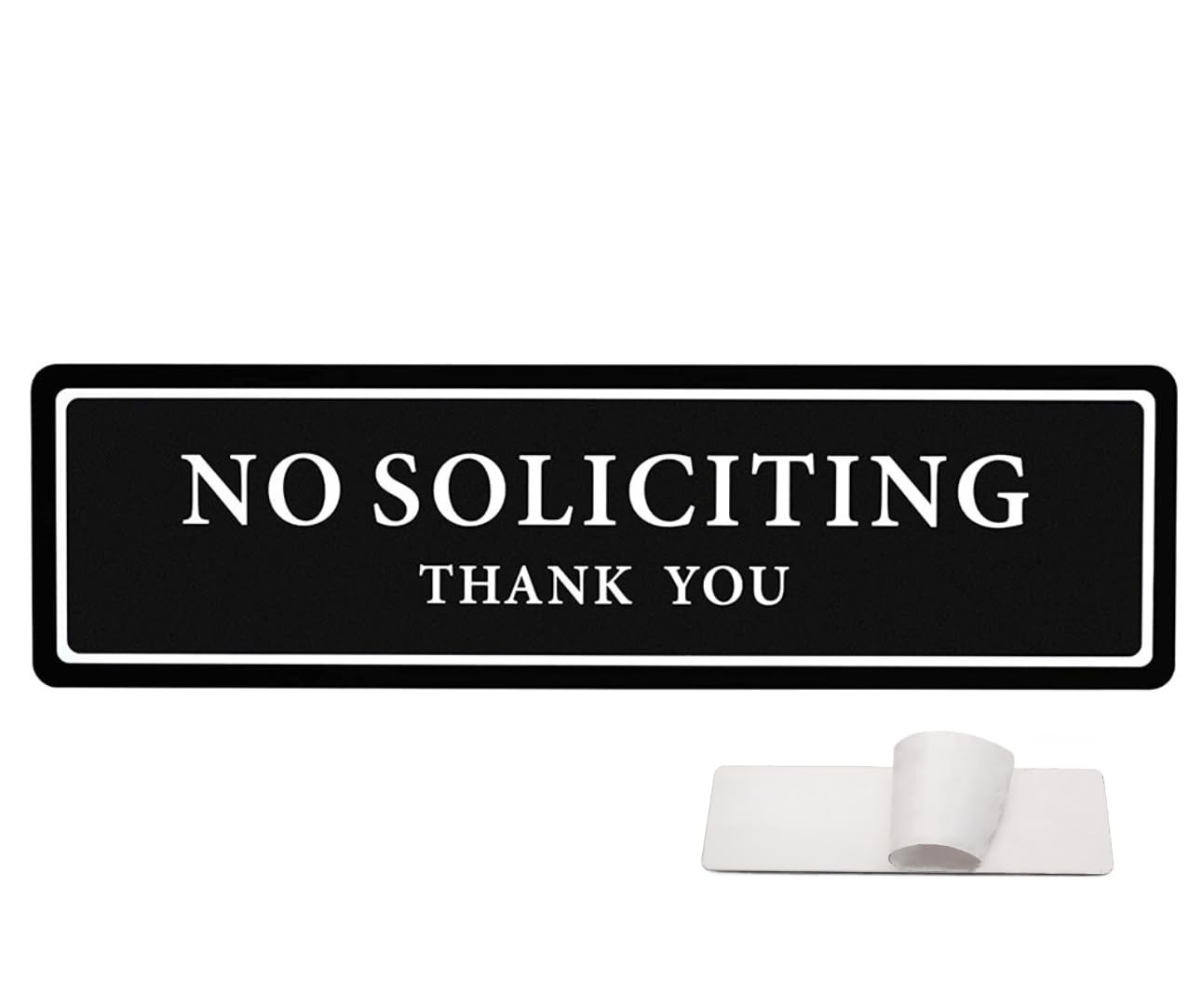 Nantun B:rectangle - Black/White - 1 Pack No Soliciting Sign: Keep Unwanted Visitors Away With Our Durable And Stylish Solution - Rectangle Black/White 1 Pack