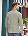 COOFANDY Men's Quarter Button Henley Sweater Casual Knitted Sweatshirt Mock Neck Thermal Fleece Pullover Sweater with Pocket Khaki