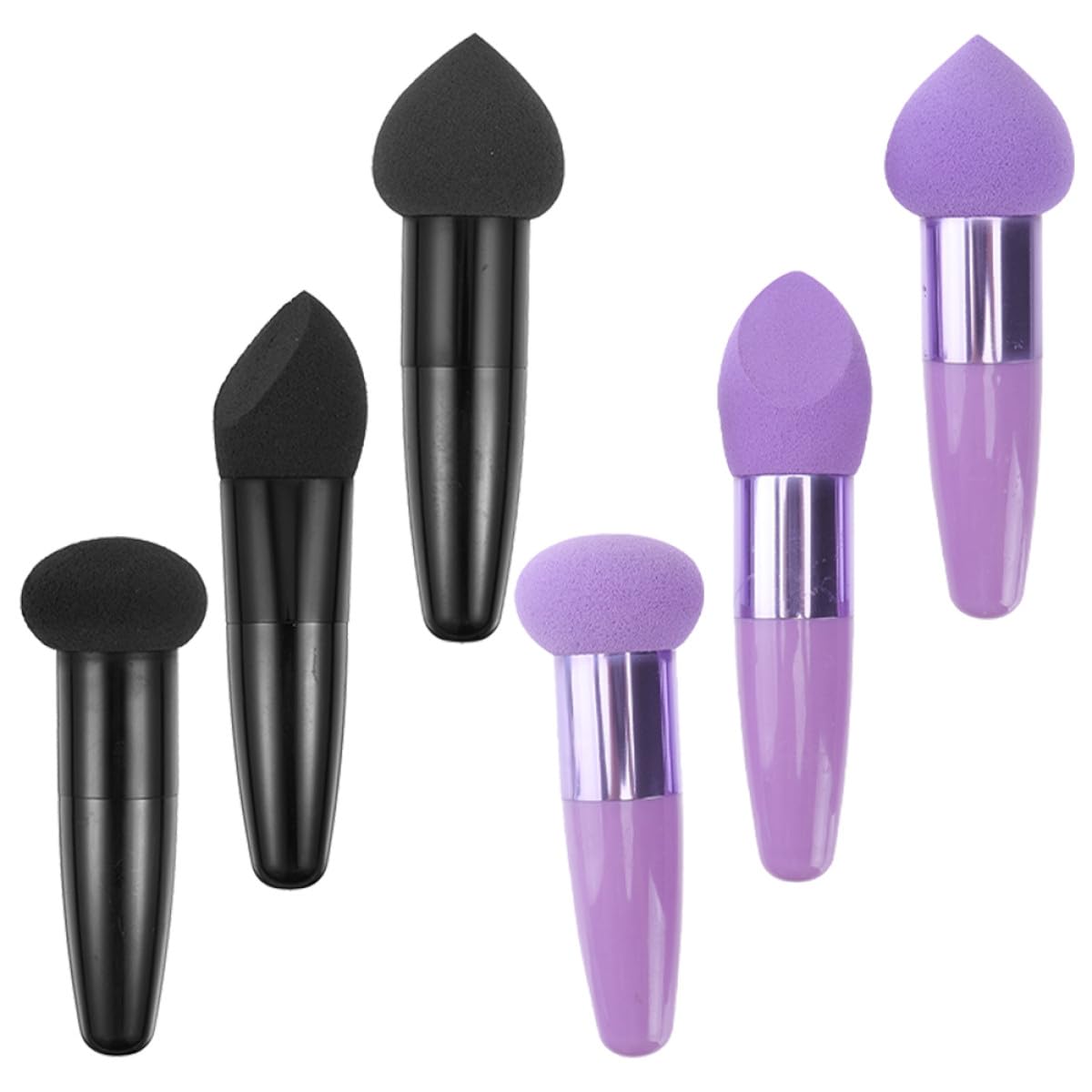 6 Stück Make up schwamm Pen Tragbare Beauty Schwämme mit Elastischem Hochdichtem Material Geeignet für Nasse und Trockene Anwendung für Foundation Concealer und Puder Praktische