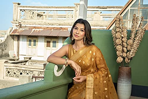 Image of Vardha Women's Art Silk,Silk Saree with Banarasi Weave and Unstitched Matching Blouse Piece | Sari for Women
