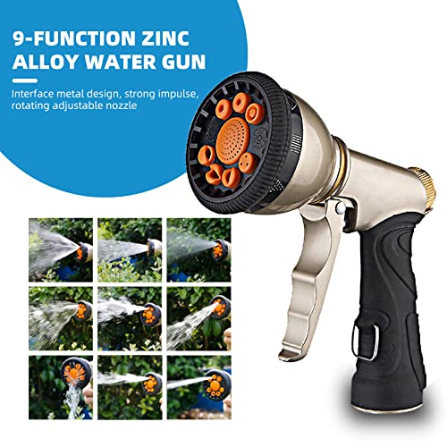 Garden Hose Nozzle - Heavy Duty Metal High Pressure Hose Nozzle With 9 Different Spray Patterns, High Pressure Hand Water Hose Nozzle Sprayer For Watering Garden, Plants And Car Wash #TOP1