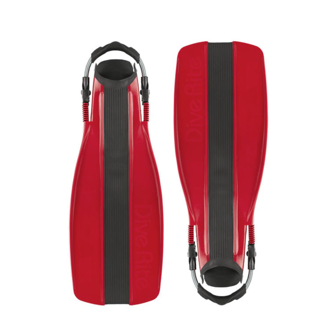 Dive Rite XT Fins with Stainless Steel Spring Straps (Red, MD)