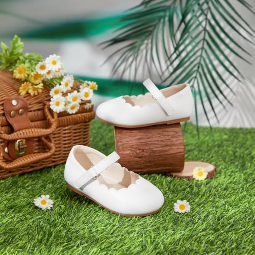 Image of PHIRAMIN Toddler Flower Girl Glitter Dress Shoes Little Girl Ballet Flats Bow Wedding Party