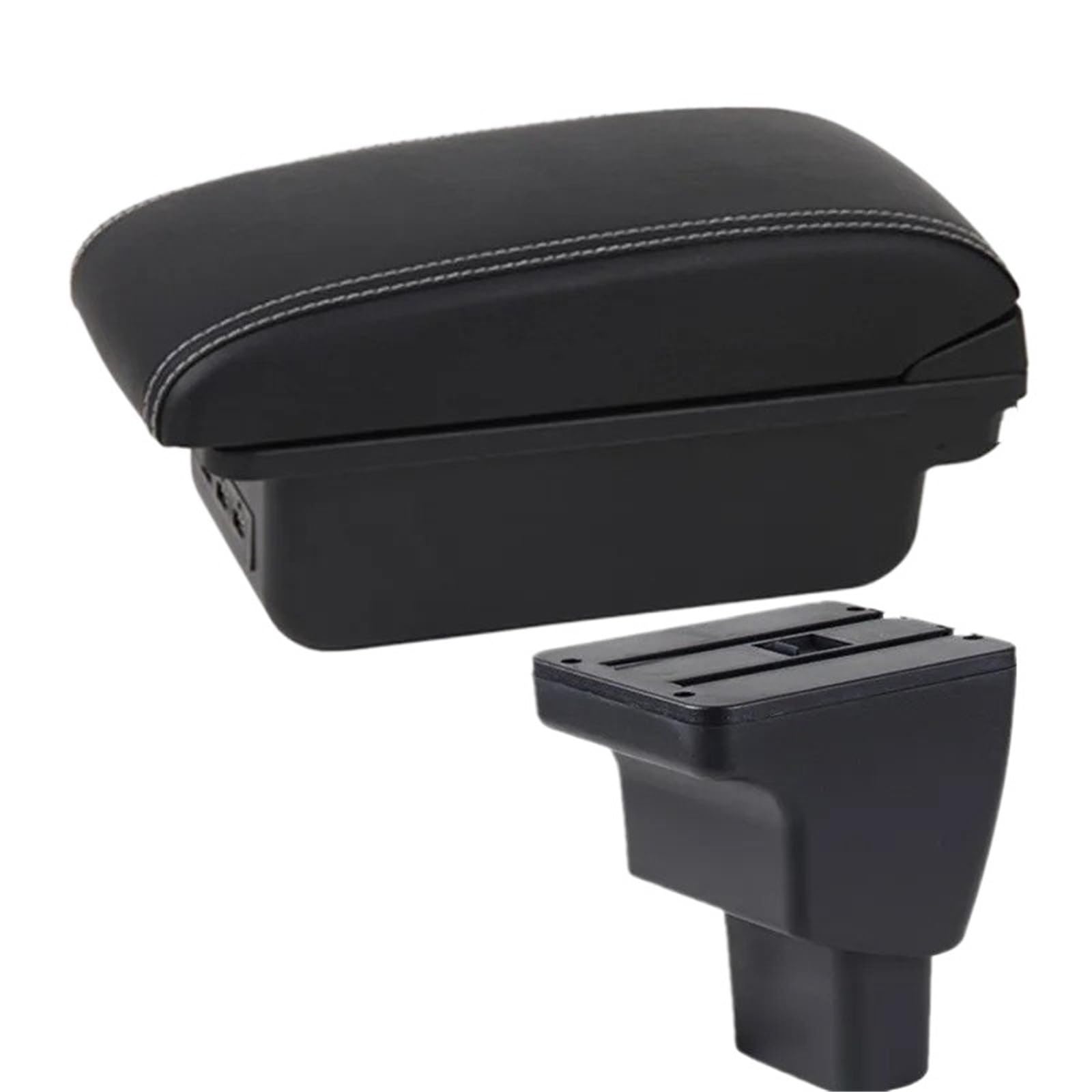 NOKRGQW Car Armrest Box For Hyundai I10 Armrest Central Storage Box Interior Dedicated Retrofit Parts Car Accessories(B3 white line 3USB)