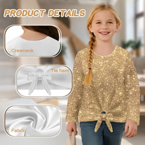 Girls Long Sleeve Shirts Basic Crew Neck Pullover Tops Breathable Fall Shirt Cute Back to School T-shirts 6
