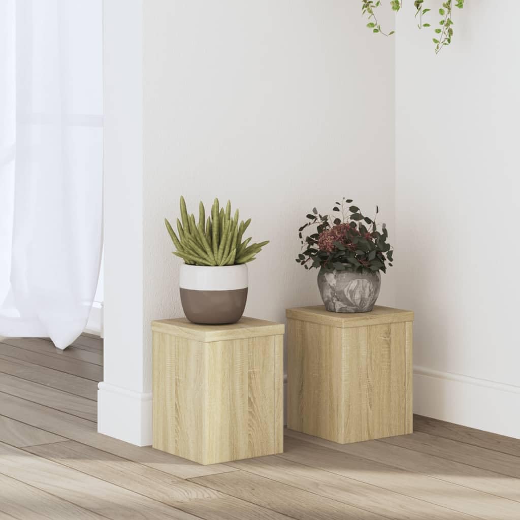 Support pour plantes en chêne Sonoma Rehausseur de pot de fleurs stable en bois