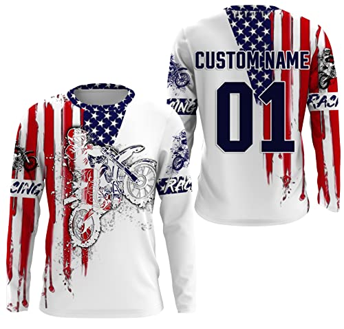 PIONAMZIOZ Dirt Bike Racing Jersey UPF30+ Personalized Motocross Shirt Youth Men Women Off-Road Riding Jersey NMS610 (Color 01)
