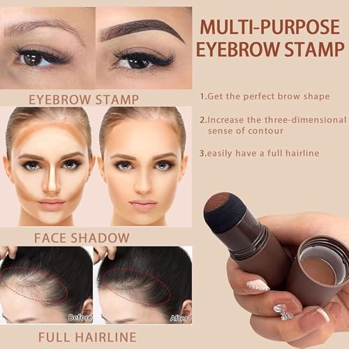 Image of Hairline Powder Stick for Men & Women | Waterproof Root Touch Up Powder for Grey & Thinning Hair | 3-in-1 Hairline Concealer, Eyebrow & Scalp Filler | Instant Natural Coverage, Long Lasting (Black)