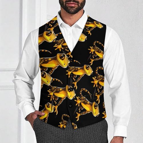 Salamander Lizard Men's Suit Vest Business Formal Waistcoat Vest with 2 Pockets for Wedding Party2