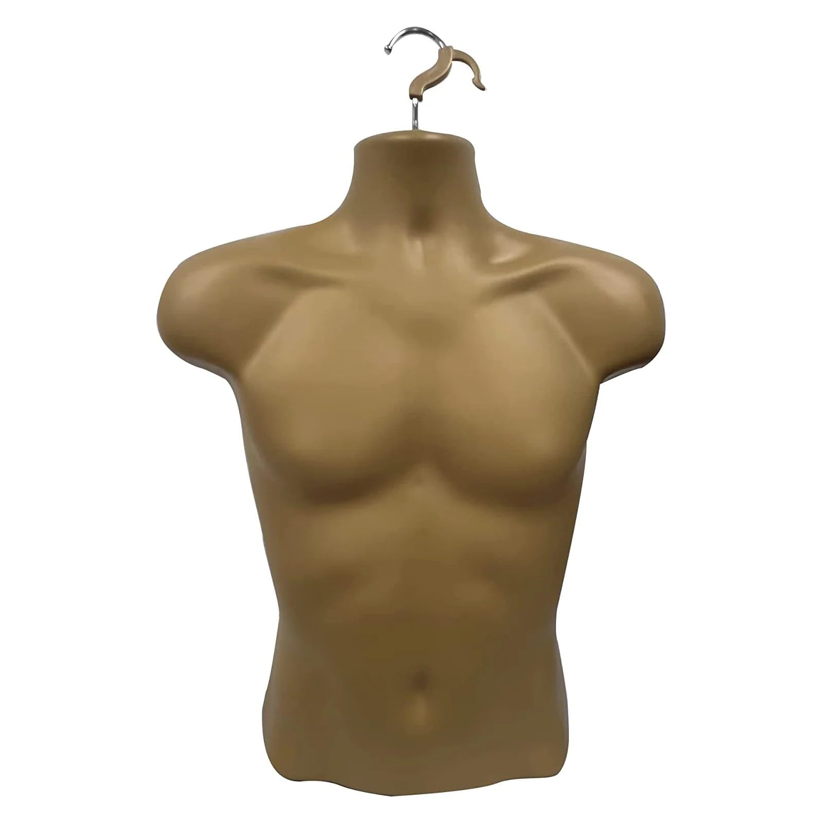 Display Guru Male Hanging Mannequin Half Body Form 3 Quarter Shop Bust Display (Gold)