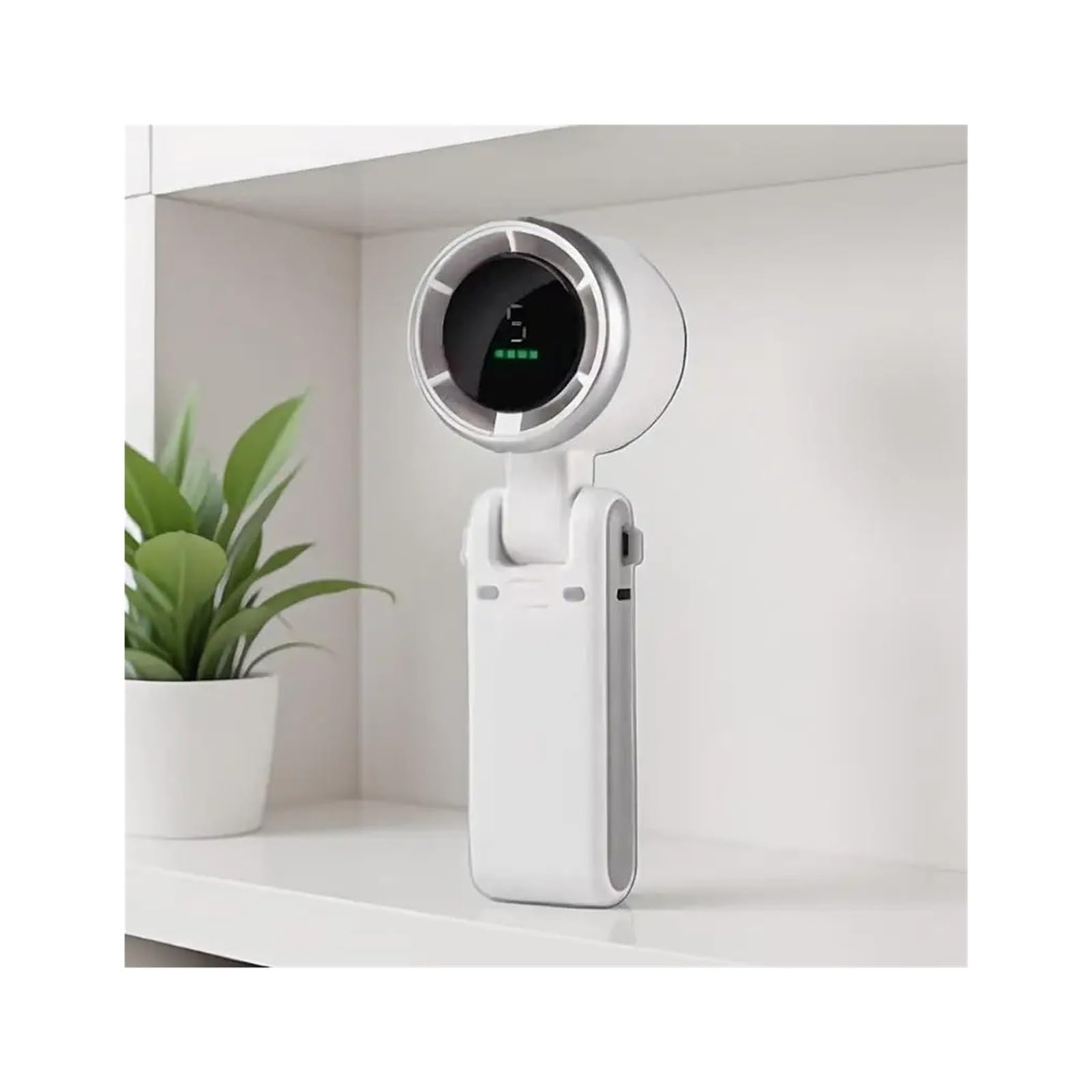 Generico Ventilatore portatile 3 in 1 for viaggi e ufficio | Ricaricabile tramite USB, 3600 mAh, portatile/da tavolo, compatto, flusso d'aria potente(White)