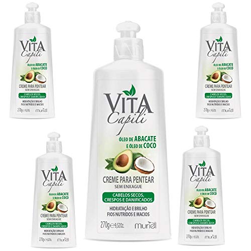 KIT 05 CREME PENTEAR MURIEL VITA CAPILI ABACATE E COCO 270G