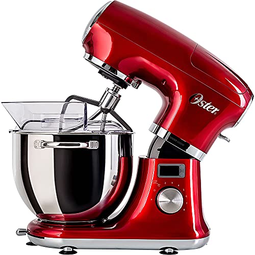 Oster Batedeira Planetária Digital, Bowl Inox, 5L, 110V, Vermelha, 1000W, OBAT911 glide