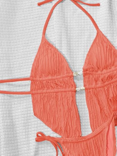 Image of RoseSeek Women's 2 Piece Boho Polka Dots Beaded Bikini Sets Sexy Swimsuits