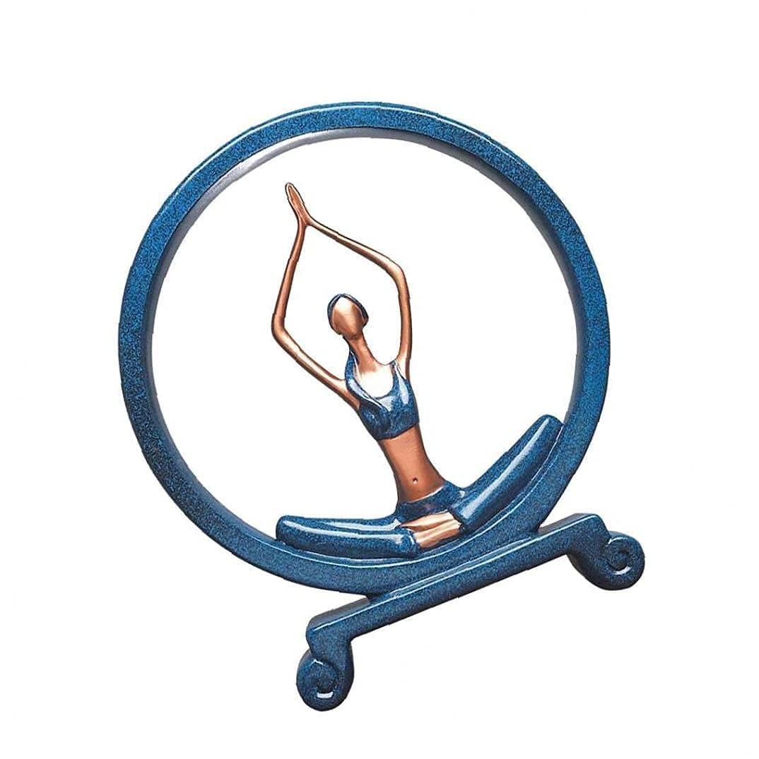 Statue de bureau yoga ornement créatif en résine dorée pour salon et maison
