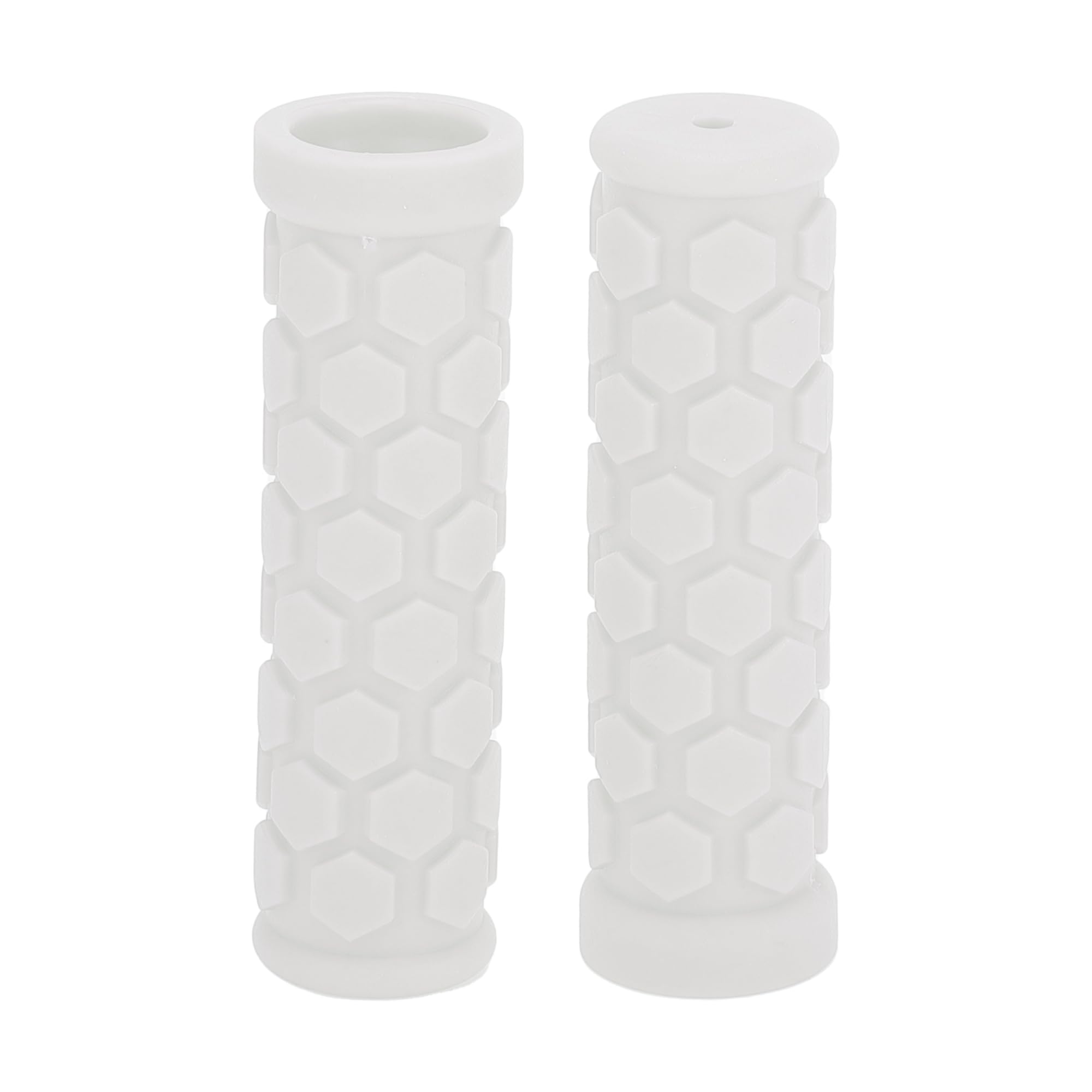 TUCKBOLD Bike Handlebar Grips Covers 102mm Long Lightweight | Bicycle End Grips Protector White 1 Pair