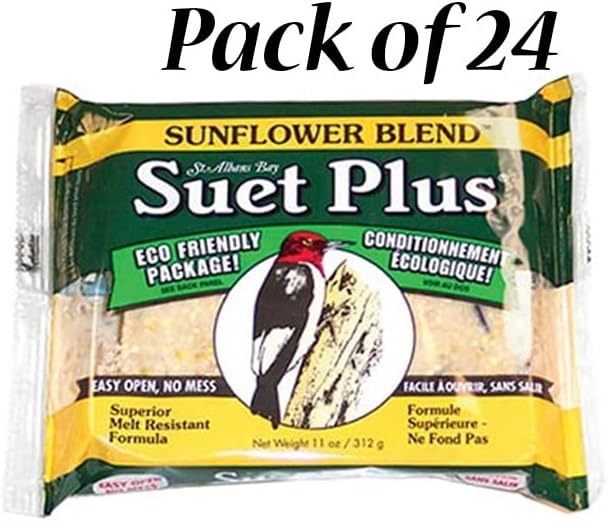 BestNest Wildlife Sciences Sunflower Blend Suet Cakes, 11 oz, 24 Pack