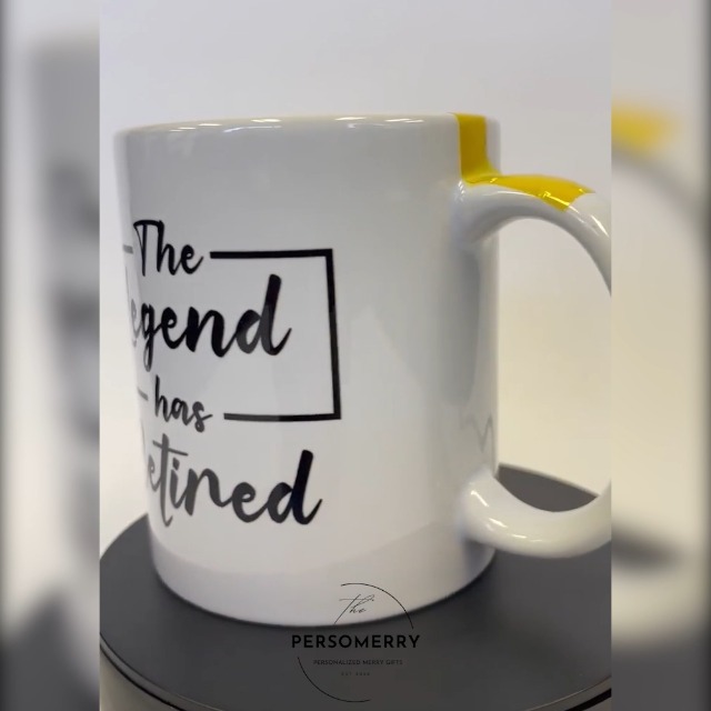 Taza de cerámica blanca 11 oz con diseño de retiro miniatura 3