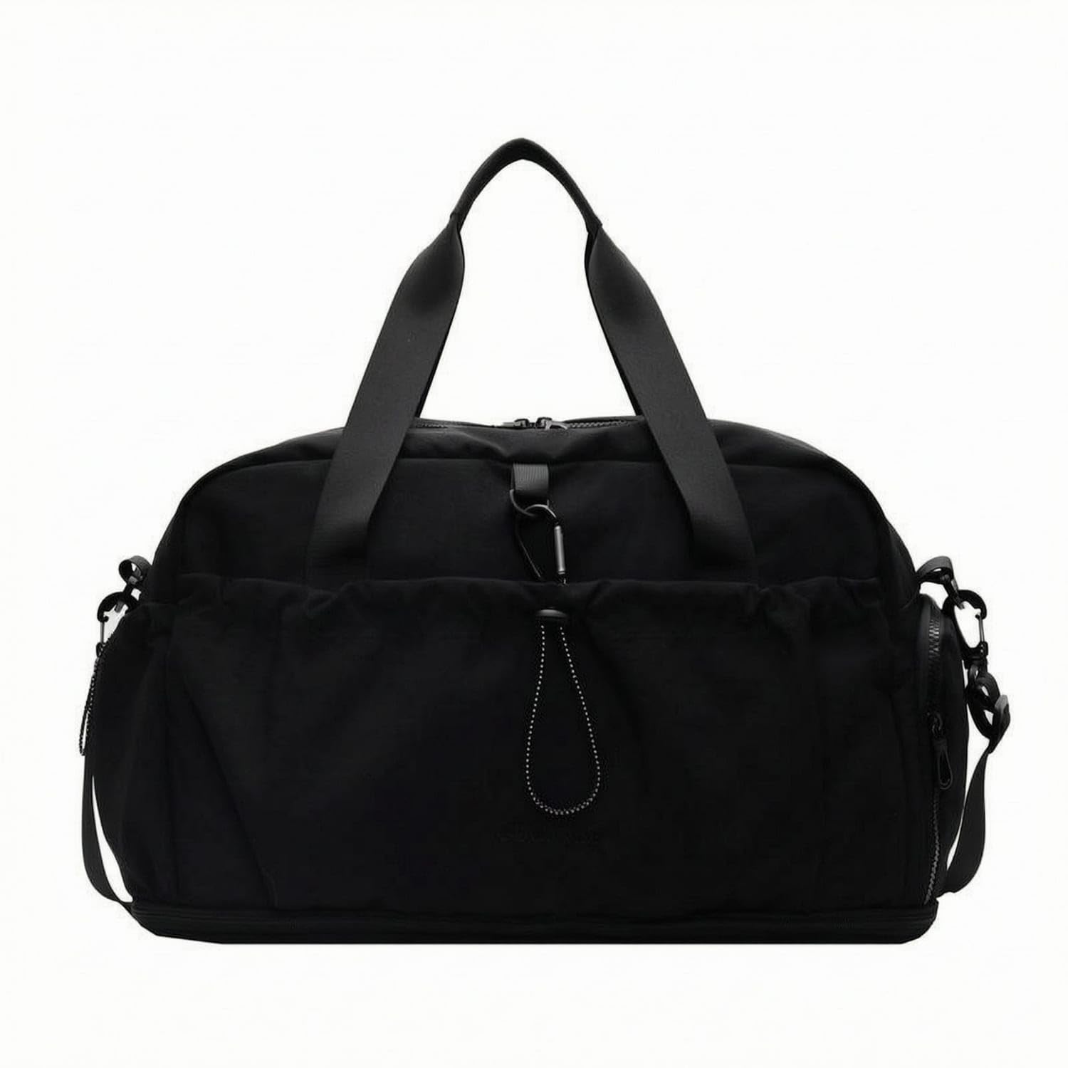 URJIX™ Detachable Strap Expandable Duffel Bag Front Pocket Black | Carrying Options Storage Construction Black-image-11
