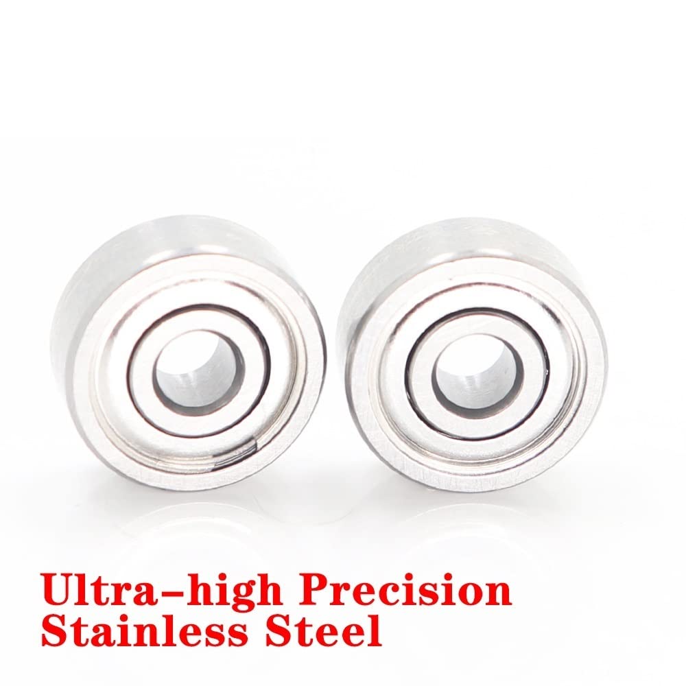JEEFUSE 2PCS S623ZZ Fishing Wheel Bearings ABEC-11 3x10x4mm Stainless Steel Seawater Bearings SMR623 Z ZZ