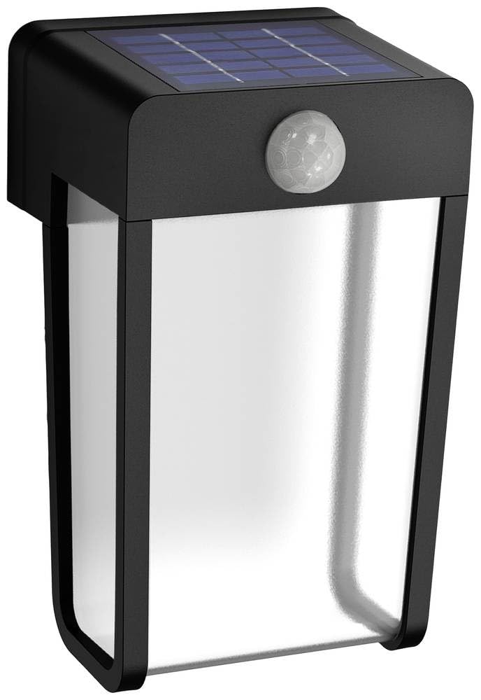 Philips Lighting Jivix Outdoor Solar Wall Light, 1.4W, 2700K, Black, IP44 Weatherproof