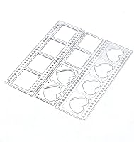 Vista 2 de KSCRAFT Tira de película de borde de corazón, troqueles de corte de metal, plantillas para álbumes de recortes/álbum de fotos, decoración en relieve