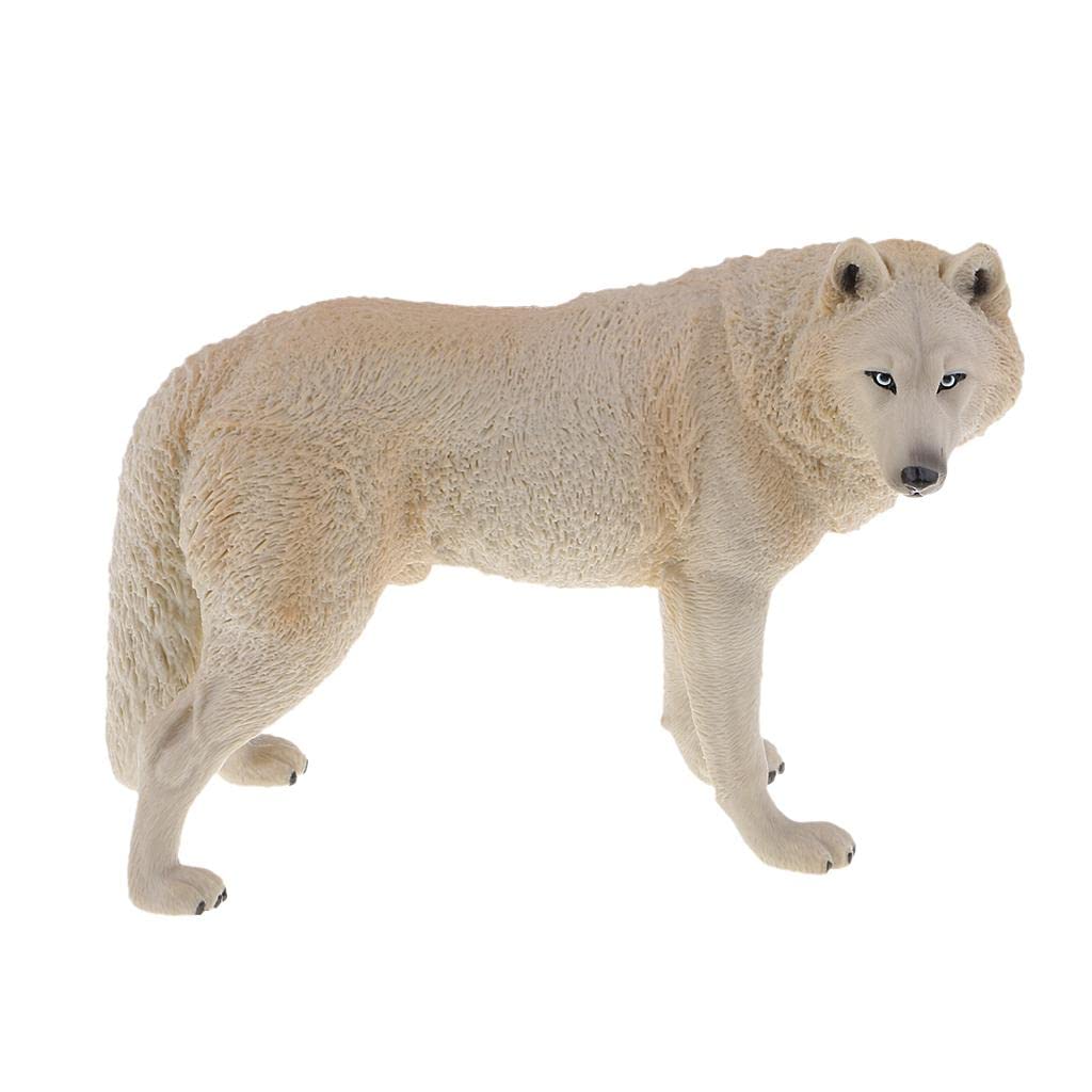Wolf Modellino Animale Modellino Lupo Simulazione Giocattolo Figure Animali Selvatici Modello Lupo PVC Sicuro Adatto a Decorazione Casa Ornamento, Beige