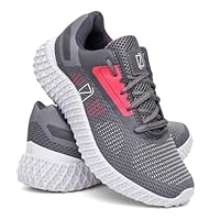 Tênis Feminino Lorenzzo Lopez | Leve e Confortável | Para Corrida, Caminhada e Academia | Nylon Respirável | Solado Antiderrapante (Cinza, BR, Adulto, Numérico, 38)