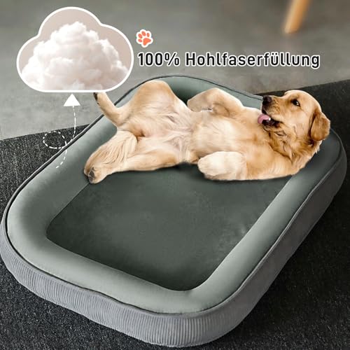 O·Lankeji Hundebett Mittelgroße Hunde erhöhte Ränder, Hundekorb Grosse Hunde Abnehmbarer, Waschbarer Bezug Hundesofa, Hundekissen Vierseitiges Nackenrolle Kissen, rutschfest