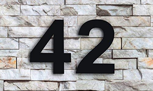 QT Modern House Number - 6 Inch BLACK - Stainless Steel (Number 4 Four), Floating Appearance, Easy to install and made of solid 304 Stainless Steel