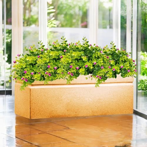 Image of Go Hooked Recta 36x14 Inch Large Planter Pot | Big Size Outdoor & Indoor Pot for Plants | Modern Design, Lightweight & Durable Rectangle Polymer Flower Pot for Balcony, Terrace & Garden (Brown)