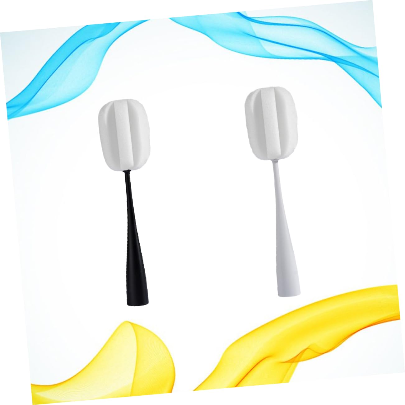 BESTYASH 2PCS Stand Style Sponge Brush for Easy Cleaning of Bottles Cups and Glasses Durable Detachable Strong Water Absorption Frosted Grip for Comfortable Use