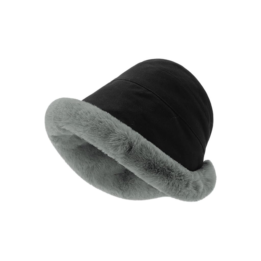 Thickened Plush Hat Female Padded Bucket Hat Female Cold-proof Thickened Warm Ear Protection Hat