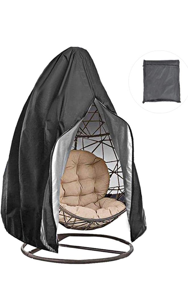 Happy Star Waterproof and Dust Protector Single Swing Chair Cover Polyester Patio Hanging Durable Lightweight with Zipper Fits. (Medium) Single Seater (Medium) with Free Cover
