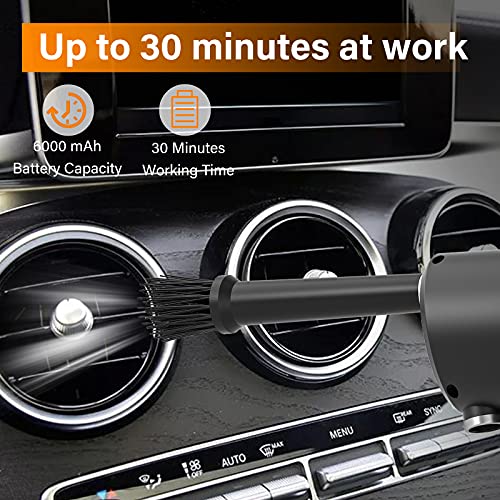 Dorobeen Compressed Air Duster, Cordless Portable Rechargeable Compressed Air, 33000 Rpm Electric Air Duster For Computer Keyboard Electronics Cleaning, Built-In Battery Electronic Blower (Black) #TOP4