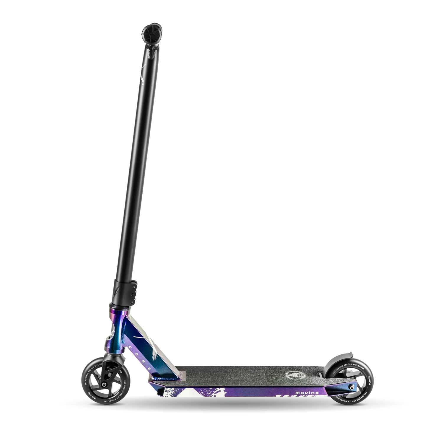 Movino X-Core Neosilver Monopattino Scooter Professionale Monopattino Acrobatico Cuscinetti A Sfera ABEC9 Ruote Da 110 mm Sistema Di Compressione IHC Freestyle Scooter Manubrio Cromato Lungo 59 cm