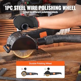 VEVOR Lucidatrice Brunitura 1300 W Strumento per Condizionamento Superficie 6 Velocità Regolabile, Lucidatrice Elettrica Portatile, Mola per Lucidare Filo d'Acciaio, per Acciaio Inox, Metalli, Legno
