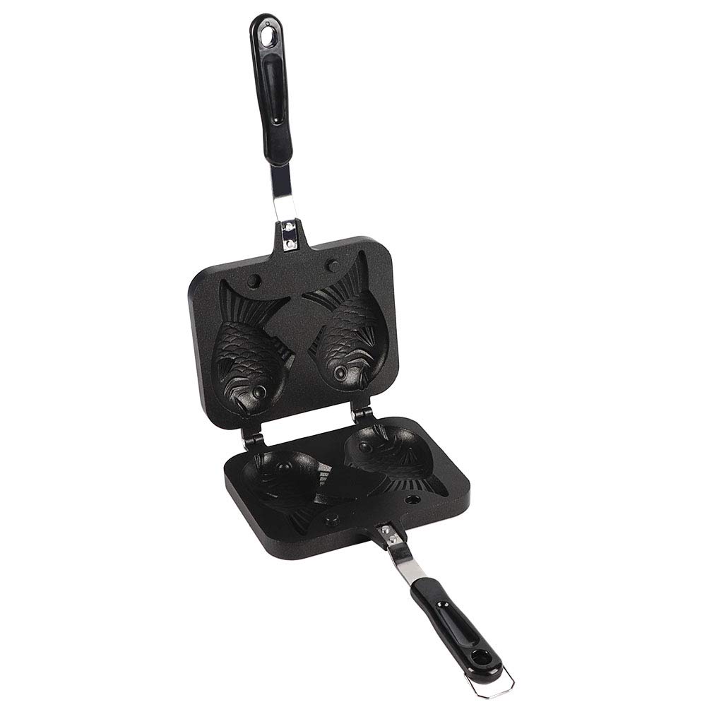 Yctze Taiyaki-Pfanne Elektrisch 38x19x4 cm Antihaftbeschichtetes Backgeschirr Fischform Edelstahl