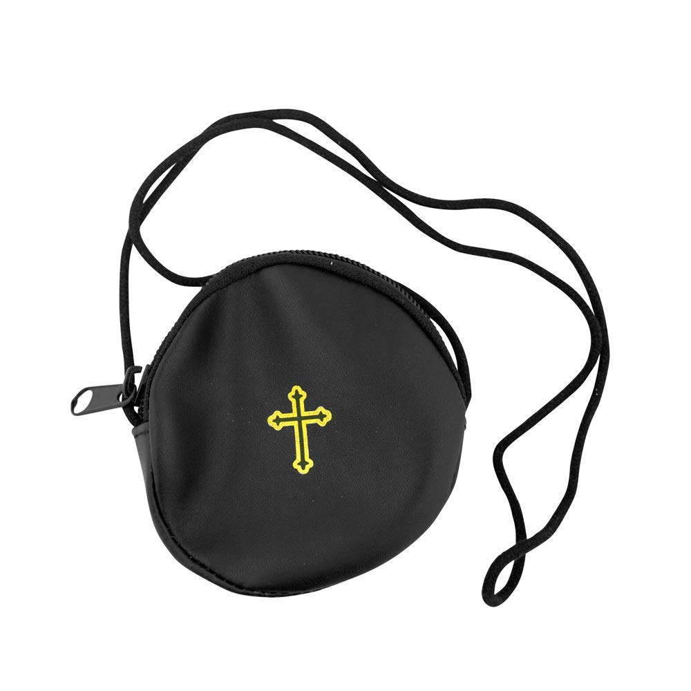 VILLAGE GIFT IMPORTERS 4" Round Burse | Great Durable Material | 3 Colors | Holds Most Pyxes | Christian Church Supplies