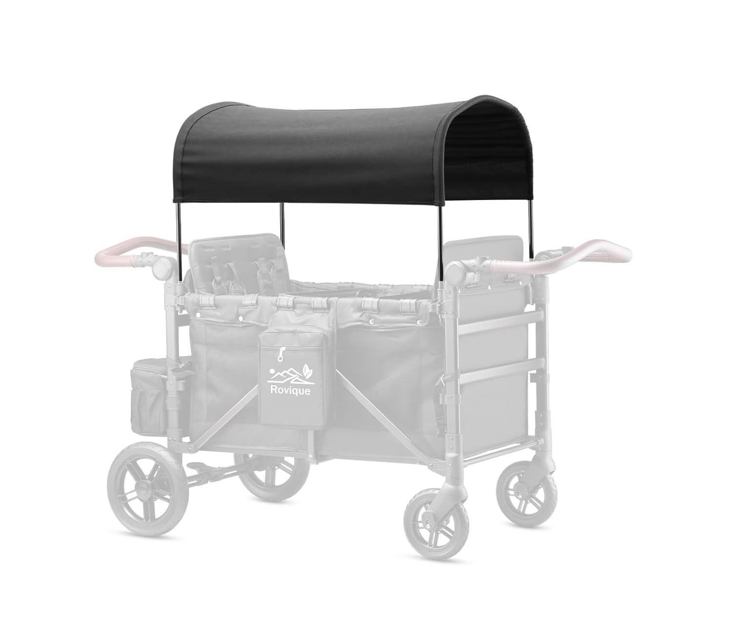 Rovique Wagon Canopy Compatible Only with Rovique Stroller Wagons Series, Stretchy Panoramic UPF50+ Sun Shade Cover, Protective Wagon Canopy Accessory for Kids – Black