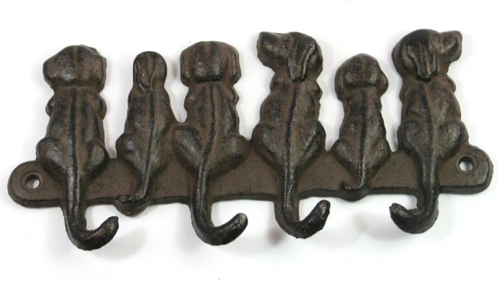 IXMLDAXD Coat rack， with 4 Hooks Hanger Key Rack Door Hook Decor Hat Multipurpose, Puppy