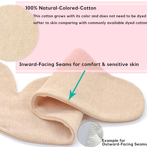 Cotton Bra Liner in Brown, Breast Sweat Wicking Pads, Natural-Colored-Cotton, 3PCS2
