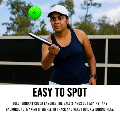 Image of PulseITRally Outdoor Pickleball Balls Set of 6 | 40 Precision Holes, Stable True Flight & Consistent Bounce | Durable High Visibility Pickle Balls for Training, Practice & Competition | Green