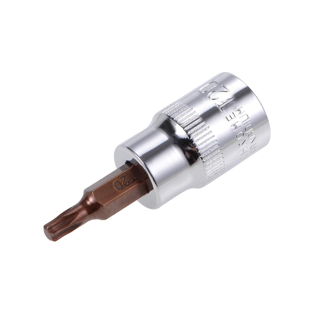 TOP-VIGOR Torx Bit Socket, 3/8" Drive x T20 CR-V Key Socket, Premium S2 Steel Bits, Torx Bit with 48mm Length for Torque Wrench, Ratchet Wrench, Impact Power Drills, Slide Bar