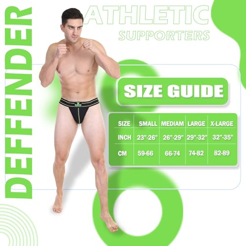 Image of Defender Athletic Supporters with Cup Pocket for Men Sports, Male Underwear for Workout in Gym Stretchable Cotton, Moisture Wicking Supporter for Cricket, Running, Quick Dry