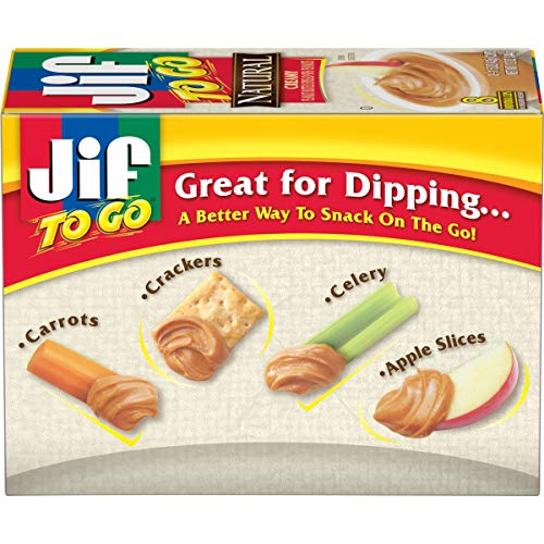 Jif To Go Natural Creamy Peanut Butter Spread, 8-1.5 Ounce Cups, Smooth And Creamy Texture, Snack Size Packs #TOP1