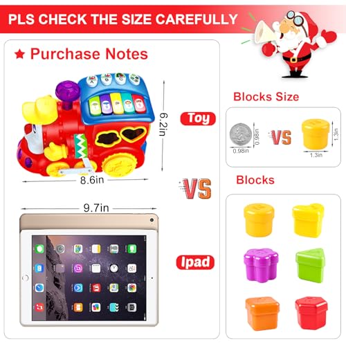 Image of Baby Toys for 1 Year Old Boy Girl Gift Musical Train Baby Toys 6-12 12-18 Months,Early Educational Learning Montessori Kids Toys with Blocks /Light Toddler Christmas Birthday Gifts for 1 2 3 Year Old