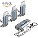 Produktbild Gritin USB Typ C Adapter, 4 Stück Premium Aluminium Micro USB Adapter für MacBook Pro, ChromeBook Pixel, Nexus 5X, Nexus 6P, HTC 10, OnePlus 2 und weitere Typ C Geräte - Grau